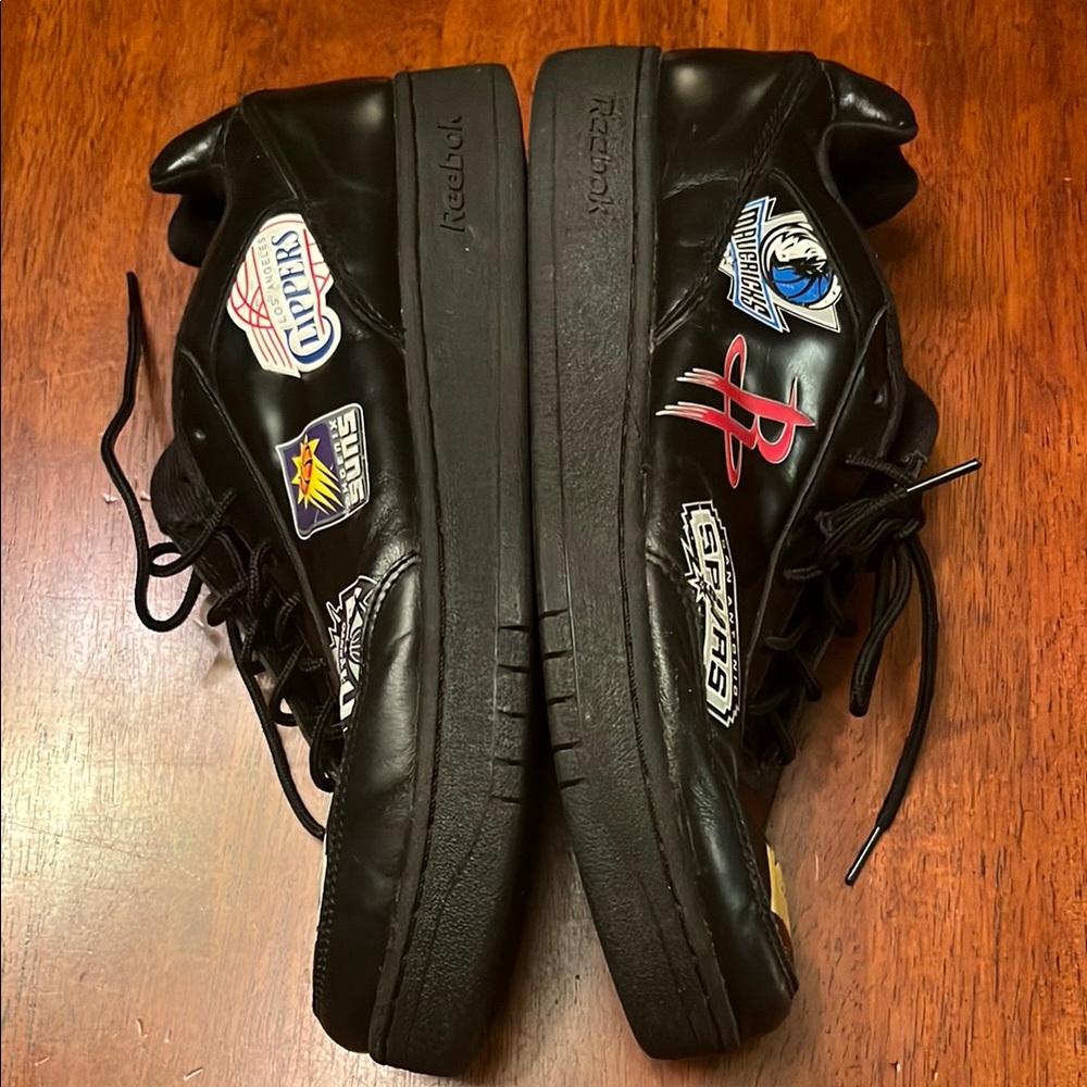 Reebok Black Leather NBA Western Conference Team Logo Sneakers Size13 - Picture 5 of 16